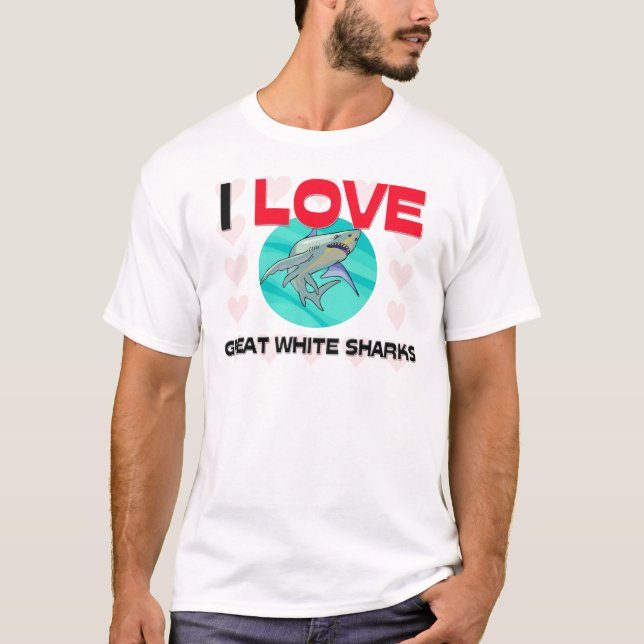 Jag älskar underbara vithajar tee shirt (Framsida)