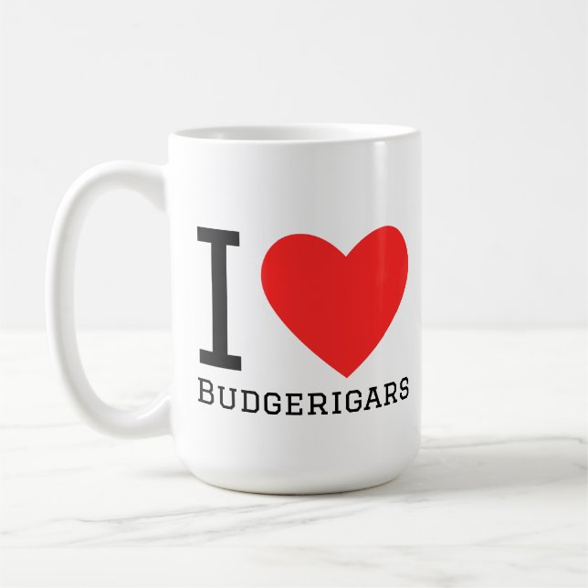 Jag älskar undulater kaffemugg (Vänster)