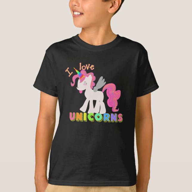 JAG ÄLSKAR UNICORNSSKJORTAN! Gullig Unicornskjorta Tröja (Framsida)