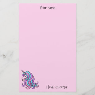 Jag älskar unicornssötrosor brevpapper