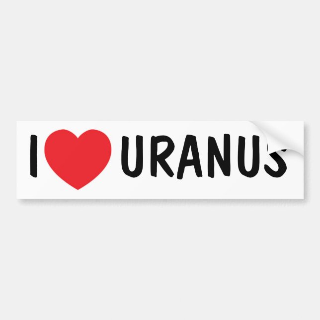 Jag älskar Uranus Bumperdekal Bildekal (Framsidan)