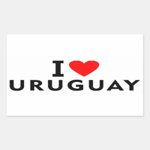 Jag älskar Uruguay land, något liknande somhjärta Rektangulärt Klistermärke