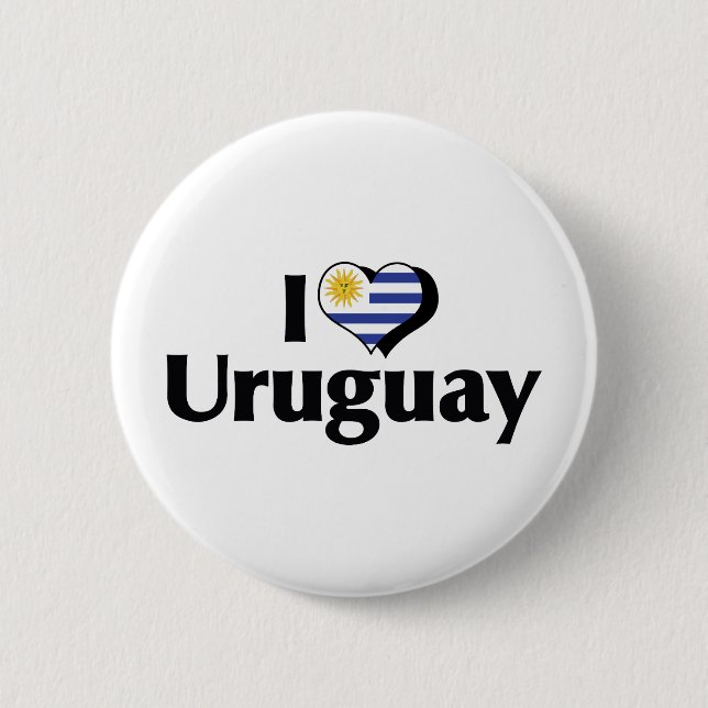 Jag älskar Uruguayas flagga Knapp (Framsida)
