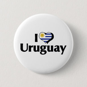 Jag älskar Uruguayas flagga Knapp