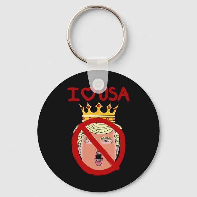 Jag älskar USA Anti Trump  Nyckelring (Framsida)
