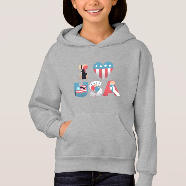 Jag ÄLSKAR USA Design T Shirt (Framsida)