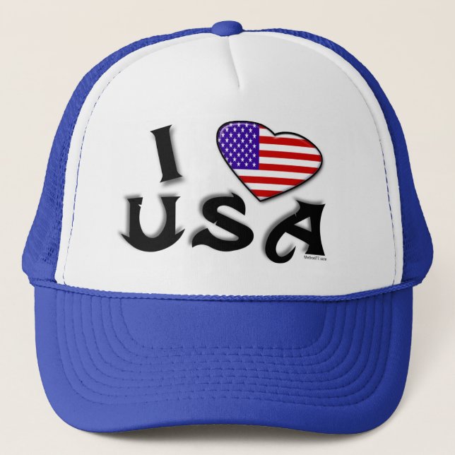 Jag älskar USA hatten Truckerkeps (Framsida)
