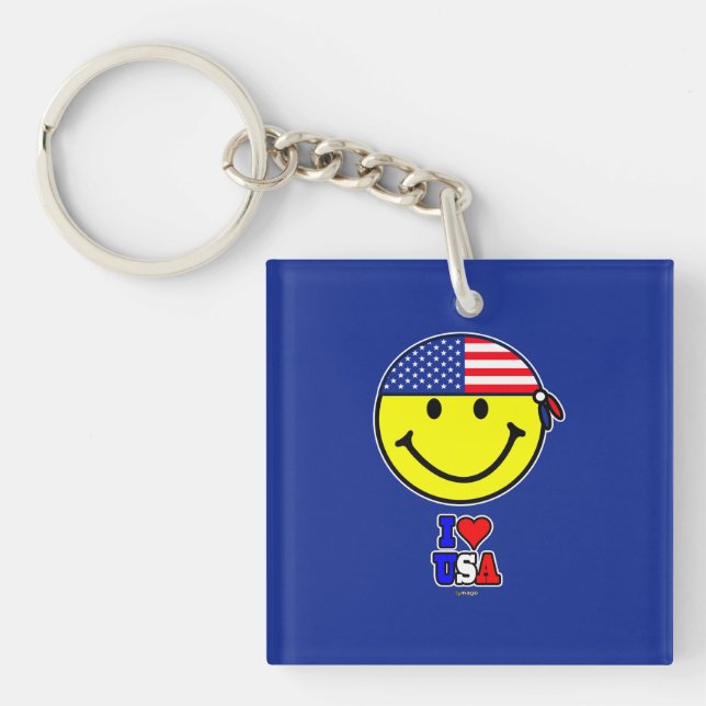 JAG ÄLSKAR USA NYCKELRING (Framsidan)