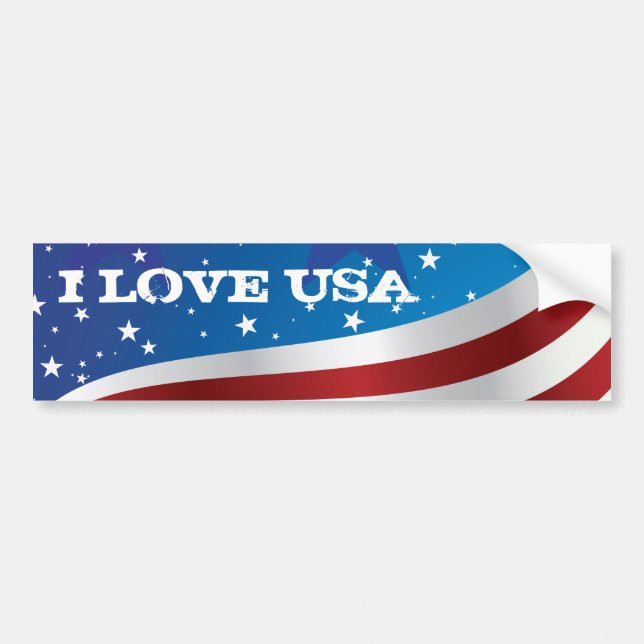 Jag älskar USA patriotbildekalet Bildekal (Framsidan)