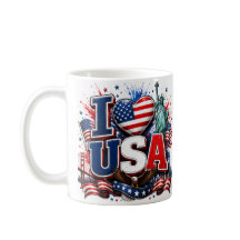 Jag älskar USA Patriotisk fotbollsfanmugg | Amerik