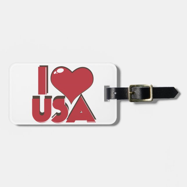 Jag älskar USA Retro 80s Bagagebricka (Horisontell Framsida)