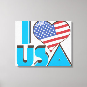 Jag älskar USA Retro 80s Canvastryck