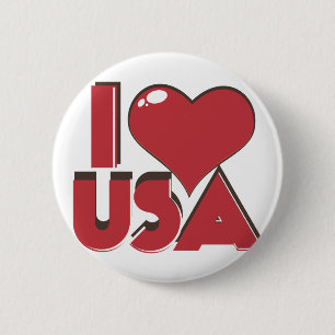 Jag älskar USA Retro 80s Knapp