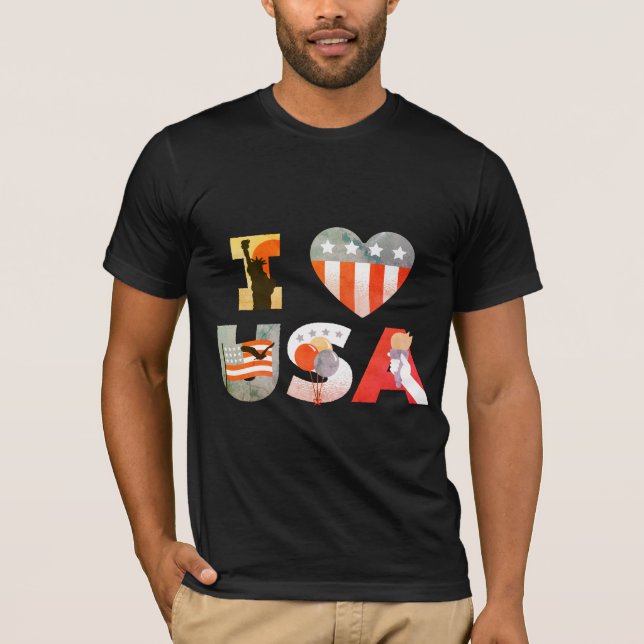 JAG ÄLSKAR USA Saying Design T Shirt (Framsida)