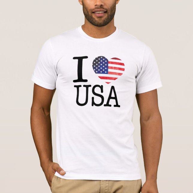 Jag älskar USA skjortan Tee Shirt (Framsida)