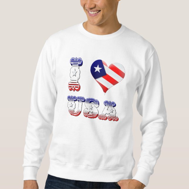 Jag älskar USA skjortor Långärmad Tröja (Framsida)