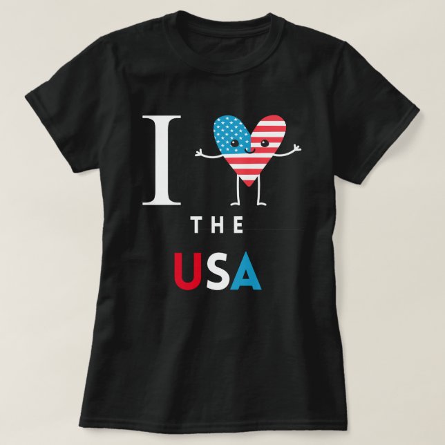 Jag älskar USA, svarta kvinnor T Shirt (Design framsida)