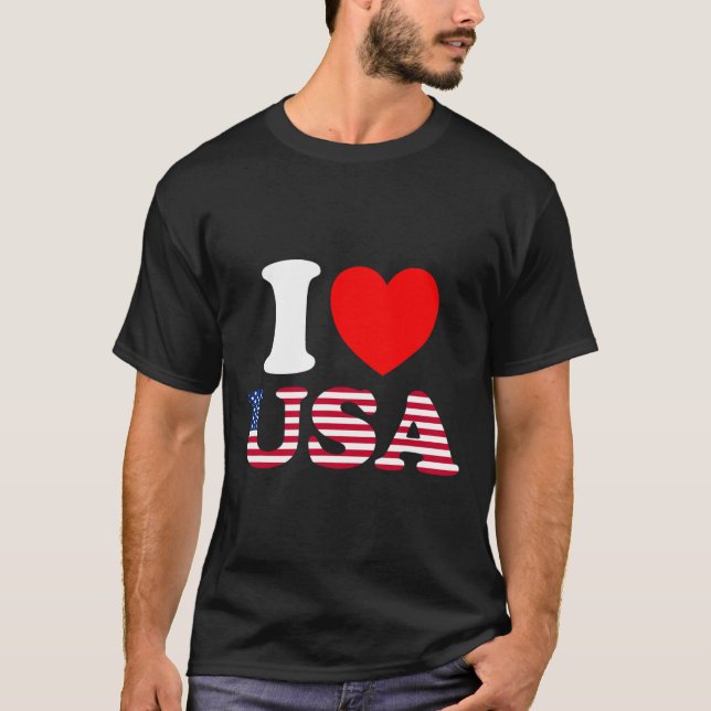 Jag älskar USA  T Shirt (Framsida)
