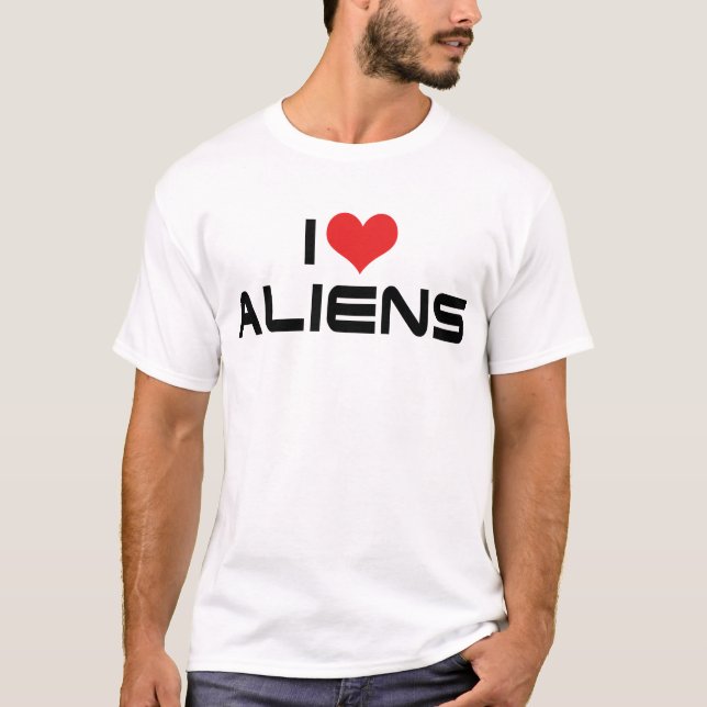 Jag älskar utomjordingar t-shirt (Framsida)