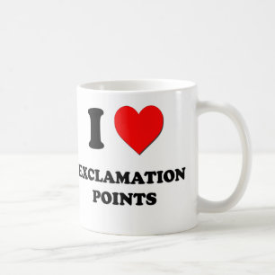 Jag älskar utropet pekar kaffemugg