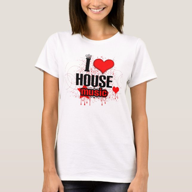 Jag älskar utslagsplatsen för husmusikdamer tee shirt (Framsida)