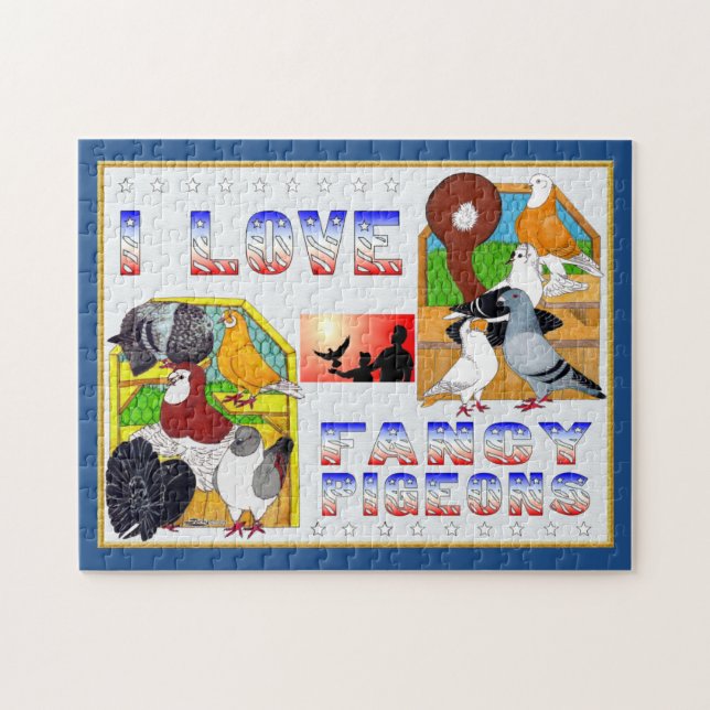 Jag älskar utsmyckade duvor! pussel (Horisontell)