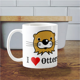 Jag älskar utter. Utterbeundran. Älskar utter Kaffemugg