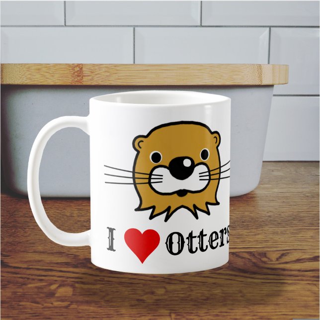 Jag älskar utter. Utterbeundran. Älskar utter Kaffemugg (I Love Otters Mug)