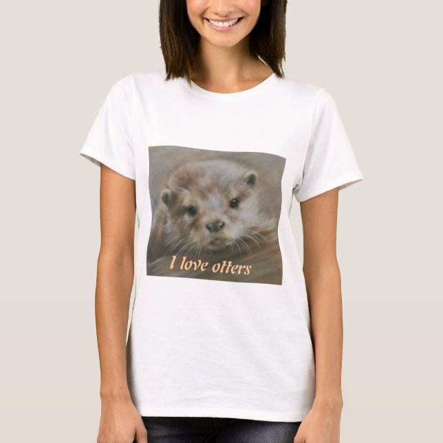 Jag älskar uttrar t-shirt (Framsida)