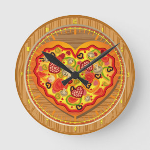 Jag älskar väggen för PizzaPizzasnabbmat tar ti Rund Klocka
