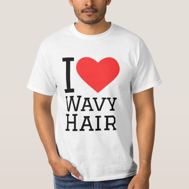 Jag älskar vågigt hår t shirt (Framsida)
