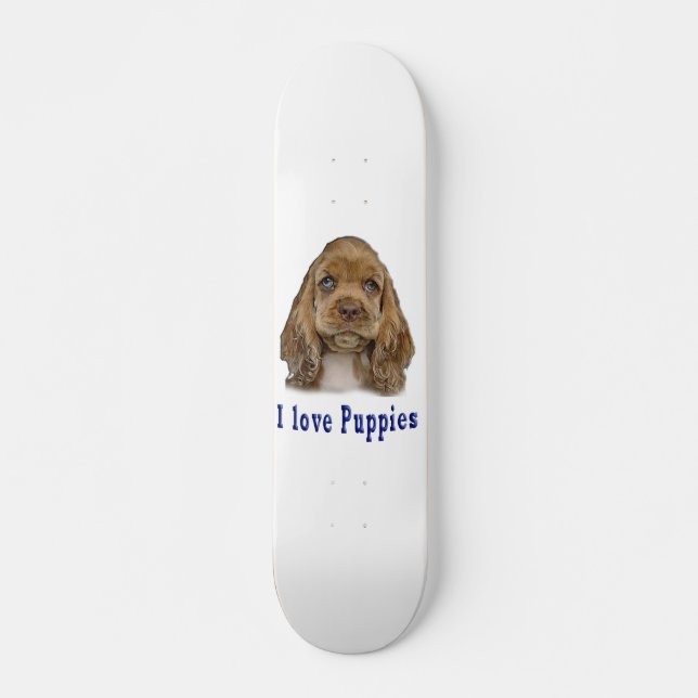 Jag älskar valpar skateboard bräda 20,5 cm (Framsida)