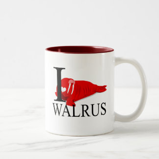 Jag älskar valrossmuggar Två-Tonad mugg