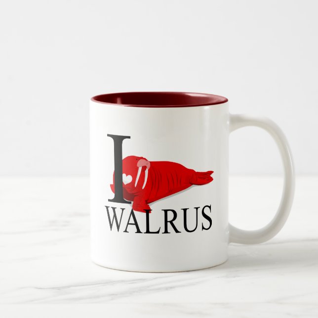 Jag älskar valrossmuggar Två-Tonad mugg (Höger)