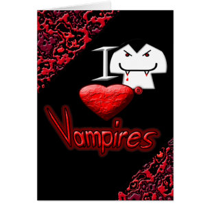 Jag älskar vampyrer hälsningskort