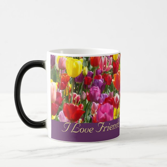 Jag älskar vänners kaffekopp vår koppar Vårblommor (Vänster)