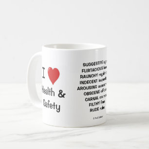 Jag älskar vård-, och uppnosig säkerhet resoner kaffemugg