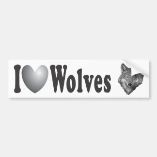 Jag "ÄLSKAR" varger med avbildar - bildekalet Bildekal