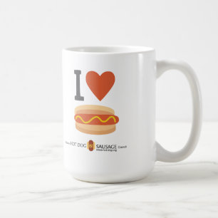 Jag älskar varmkorvar kaffemugg