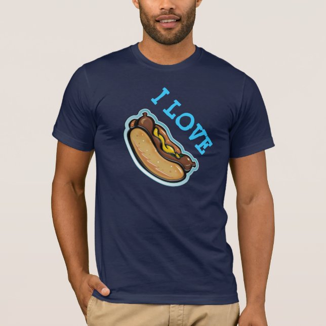 Jag älskar varmkorvar - T-tröja T Shirt (Framsida)