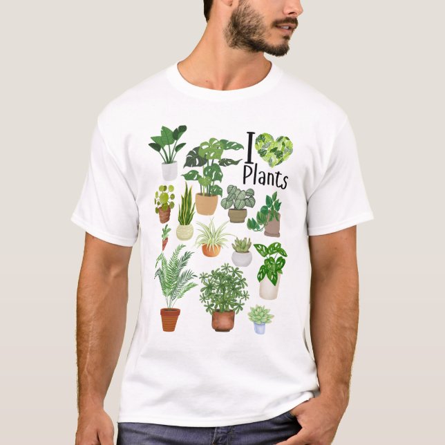 Jag älskar växter Basic T-Shirt (Framsida)