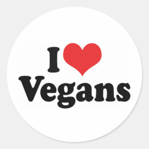 Jag älskar veganer runt klistermärke