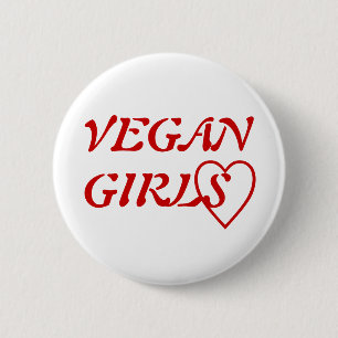 Jag älskar Veganflickor Knapp