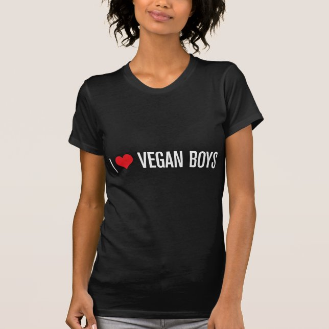 Jag älskar Veganpojkar T-shirt (Framsida)