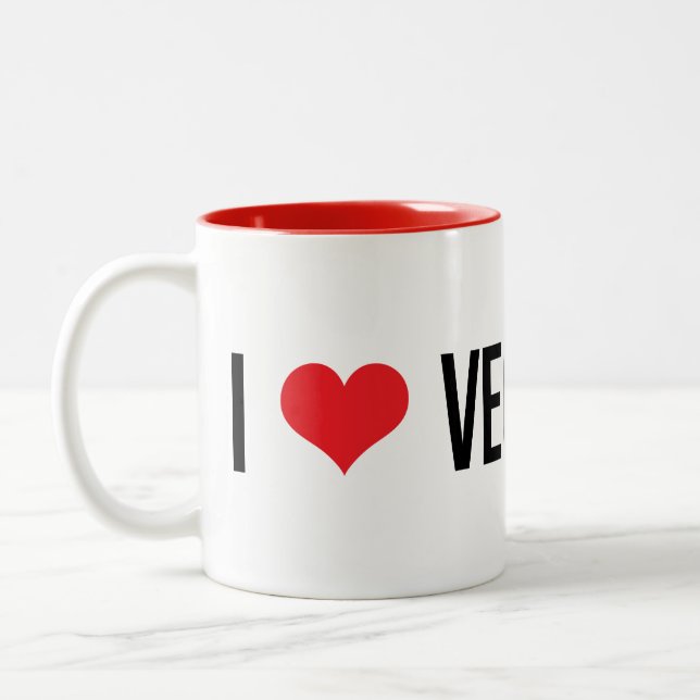 Jag älskar Veganpojkar Två-Tonad Mugg (Vänster)