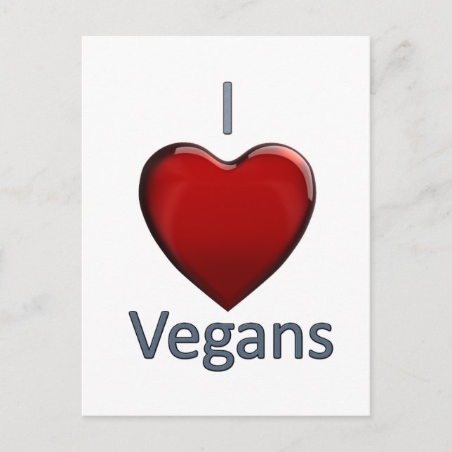 Jag älskar Vegans Vykort (Framsida)