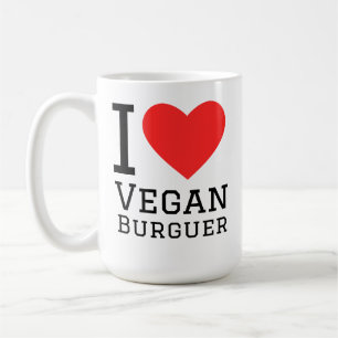 Jag älskar vegansk burgare kaffemugg