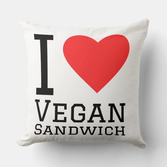 Jag älskar vegansk smörgås kudde (Framsida)
