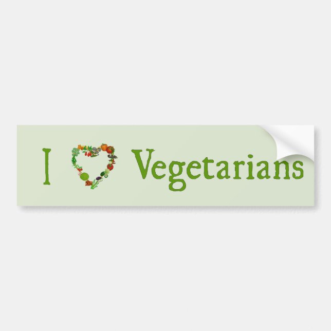 Jag älskar vegetarianer bildekal (Framsidan)