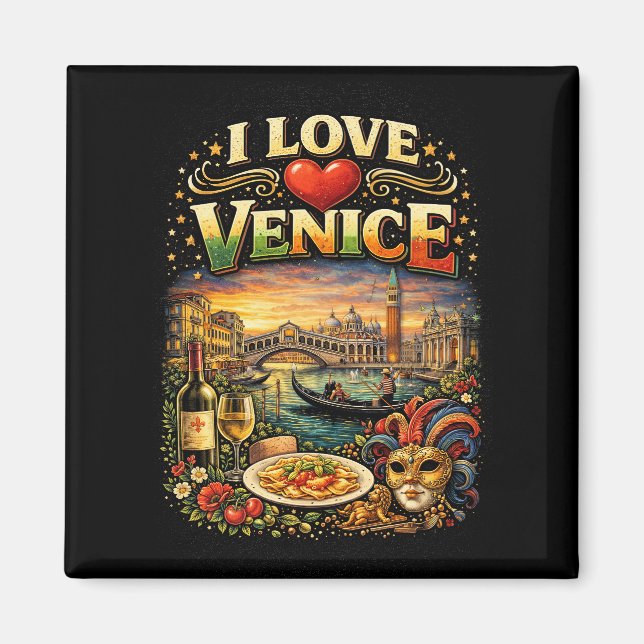 Jag älskar Venedig Magnet (Framsidan)
